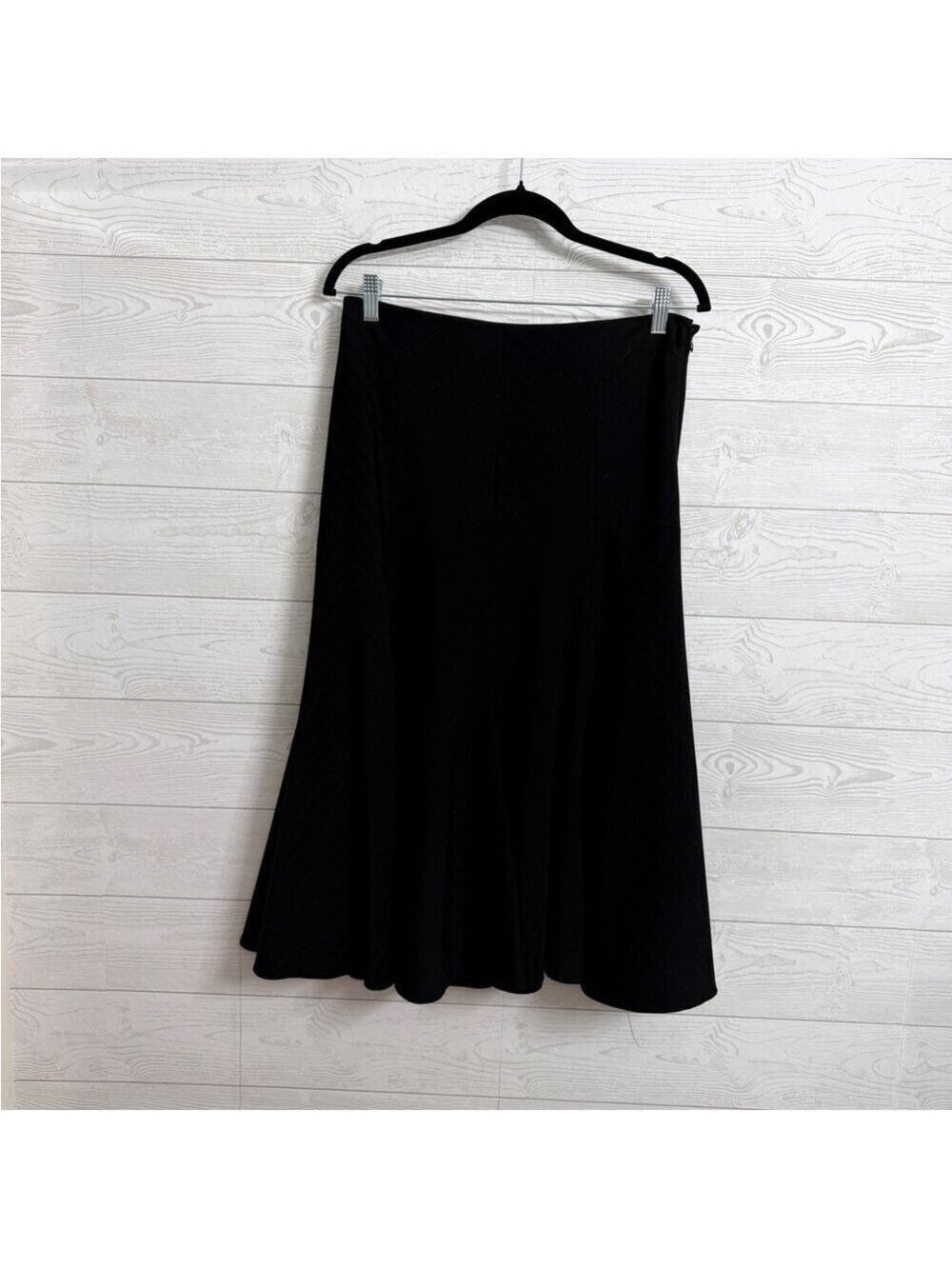 John Paul Richard Women’s Black Striped Maxi Flare Skirt. Size 8